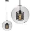 Sklenená závesná lampa čierna loft APP557-1CP 20cm