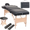 Skladací masážny stôl, 3 zóny+stolička, 10 cm hrubá, čierna 110157_sk