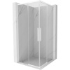 Mexen Rox, Duo posuvný sprchový kút 75 x 75 cm, 8mm číre sklo, biely profil, 8C2D-075-075-20-00