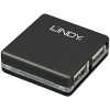 LINDY 42742 4 porty USB 2.0 hub čierna; 42742