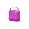LEGO box s rukoväťou - priesvitná fialová