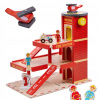 Majlo Toys Drevená požiarna garáž s autíčkom a helikoptérou Lulilo