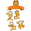 CUKROVÁ TLAČ jedlý obrázok na tortu Cukrová hmota GARFLID RUDY MAČKA ODDIE + MENO #1