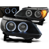 BMW E60 / E61 03-07 - predné čierna svetlá s ANGEL EYES a LED smerovky