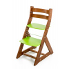 Hajdalánek Rastúca stolička ALMA buk - standard boky: dub tmavý, stred: zelená, varianta: bez pultíka ALMA