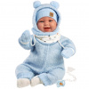 Llorens: Talo Sonrisas 44cm novorodenec s hlasom v modrom kapucňovom oblečení