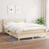 vidaXL Boxspring posteľ s matracom krémový 140x190 cm látka