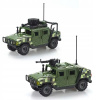 Konštrukčné kocky auto 15 cm HUMVEE Vojenské vozidlo ZELENÉ KL03
