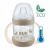 NUK Dojčenská fľaša na učenie for Nature s kontrolou teploty 6-18m hnedá hnedá