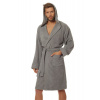 Pánský froté župan Leon šedý - L