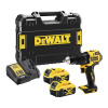 Aku príklepový vŕtací skrutkovač DeWalt DCD709M2T 18V XR Brushless vrátane 2× aku 18 V 4,0 Ah Li‑Ion, rýchlonabíjačky a kufra T STAK