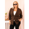 Kesi Dámske sako 21454 Plus Size s dlhým rukávom a golierom Farba: Hnedá, Veľkosť: UNI