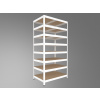 Kovový regál do domácnosti Biedrax 35 x 90 x 270 cm, biely - 8 políc MDF