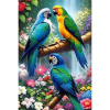 Diamantový obraz Papagáje na konári 1