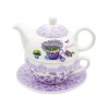 Porcelánový čajový set 3v1 s motívom levandule – 450 ml