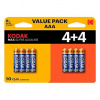 Batéria jednorázová alkalická, tužková, AAA, 1.5V, Kodak, blister, 8-pack, KOD-LR3MAXBL8, Alkaline Max
