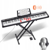 Pianino Cyfrowe 88 Klawiszowa Łączność Bluetooth USB I MIDI Ze Stojakiem