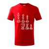 Šachové figúrky kreslené - Tričko detské bavlnené - 134 cm/8 rokov ( Červená )