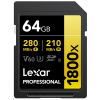 Lexar SDXC Pro 1800x U3 UHS-II R280/W210 (V60) 64GB