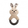 HipHop kousátko králík kroužkem se zvukem 21 cm krémová šedá