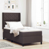 zahrada-XL Box Spring posteľ s matracom a LED tmavej hnedej farby, 90 x 200 cm, z tkaniny. 3343549