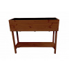 ATMOWOOD Vyvýšený drevený truhlík s policou 80 cm - teak