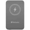 Verbatim, power banka s bezdrátovým nabíjením, 5V, nabíjení telefonu, 32249, 10 000mAh, magnetické připevnění, šedá