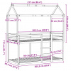 vidaXL Poschodová posteľ so strechou biela 90x200 cm borovicový masív - Biela - 248128-263451