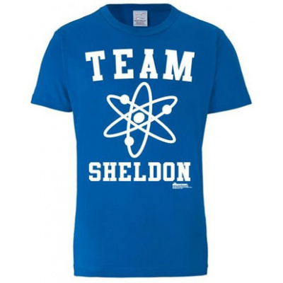 Pánské tričko The Big Bang Theory|Teorie velkého třesku: Team Sheldon (L) modré bavlna