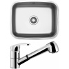 Set Sinks (dřez Neptun 526 V 0,6 mm, matný + baterie Legenda S Chrom - lesklý) NE526VLESCL