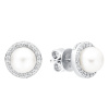 Gaura Pearls Stříbrné náušnice s bílou 6-6.5 mm perlou Armonda, stříbro 925/1000 SK21483E/W Bílá