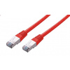 C-Tech CB-PP5F-025R patch, Cat5e, FTP, 0,25m, červený
