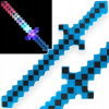 SVIETIACI MEČ Z HRY MINECRAFT VEĽKÝ DLHÝ ZVUK 61 CM PODSVIETENÝ PIXEL