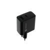 Univerzálna USB nabíjačka Natec RIBERA GaN 45W, 1X USB-A, 1X USB-C, čierna (NUC-2143)