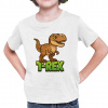 T-Rex Dinosaurov - detské tričko s potlačou - Tričkový | 5 | 6 | Biela