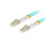 Lanberg LANBERG optický patch cord MM LC/UPC-LC/UPC duplex 1m LSZH OM3 50/125 průměr 3mm, barva cyan