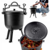 Kotlík na guľáš - KADAX POĽOVNÍCKY KALDÍN LIATOVÝ 7L GRIL CAMPFIRE HRNCE NA PEČENIE (Gadax Caulted Fighter Cauldron 7L Pot na ohni grilu pre kachle)