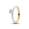 PANDORA prsten s bílým čakrovým srdcem 58 163088C01-58