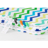 MAMO-TATO Set Minky deka 75X100 + vankúš Zigzag modro-zelená / biela - zateplená