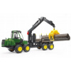 BRUDER 2133 John Deere 1210E lesný traktor s ramenami