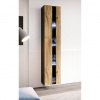 Cama Meble Závesná vitrína VIGO NEW 180, čierna/dub wotan