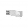 Cama Meble Tv stolík ABETO 150, biely mat/biely lesk