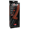 King Cock Plus 7,5 - hrejivý vibrujúci stimulátor (hnedá)