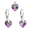 Súprava šperkov s kryštálmi Swarovski náušnice a prívesok fialové srdce 39003.5