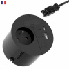 LOOP IN CHARGE Káblová prechodka 80mm, 1xUTE 230V, nabíjačka (USB A + USB C), 0.2m GST 1.5mm² čierna
