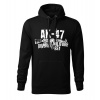 DRAGOWA pánska mikina s kapucňou Seneca AK-47, čierna 320g/m2 - XXL