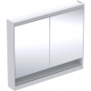 Geberit ONE - Zrkadlová skrinka s LED osvetlením, 1050x900x150 mm, 2 dvierka, s nikou, biela 505.834.00.2