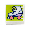 3070bpb238 White Tile 1 x 1 with Groove with Roller Skate (Bílá dlaždice 1 x 1 s drážkou s kolečkovou bruslí)
