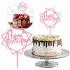 TOPPER DEKORÁCIA NA TORT NÁPIS HAPPY BIRTHDAY