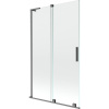 Mexen Velar L, 2-krídlová posuvná vaňová zástena 110 x 150 cm, 8mm číre sklo, brúsený grafit, 896-110-003-01-66
